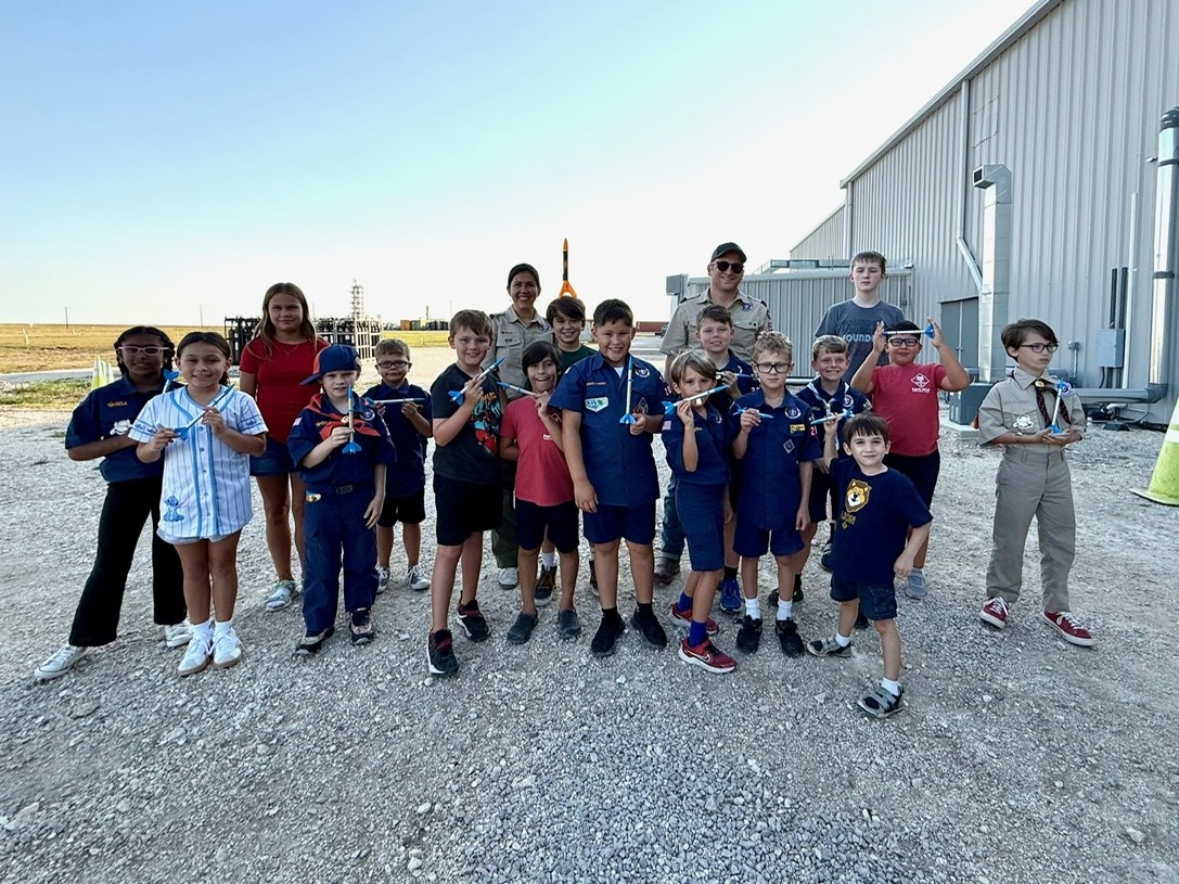 Scouts show their model rockets